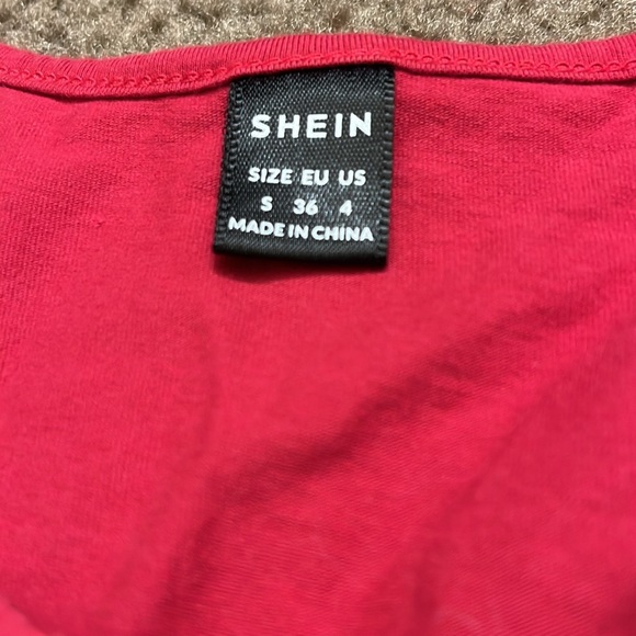 Shein western cowgirl shirt butterfly print. Color is red.  Size small - Picture 2 of 4